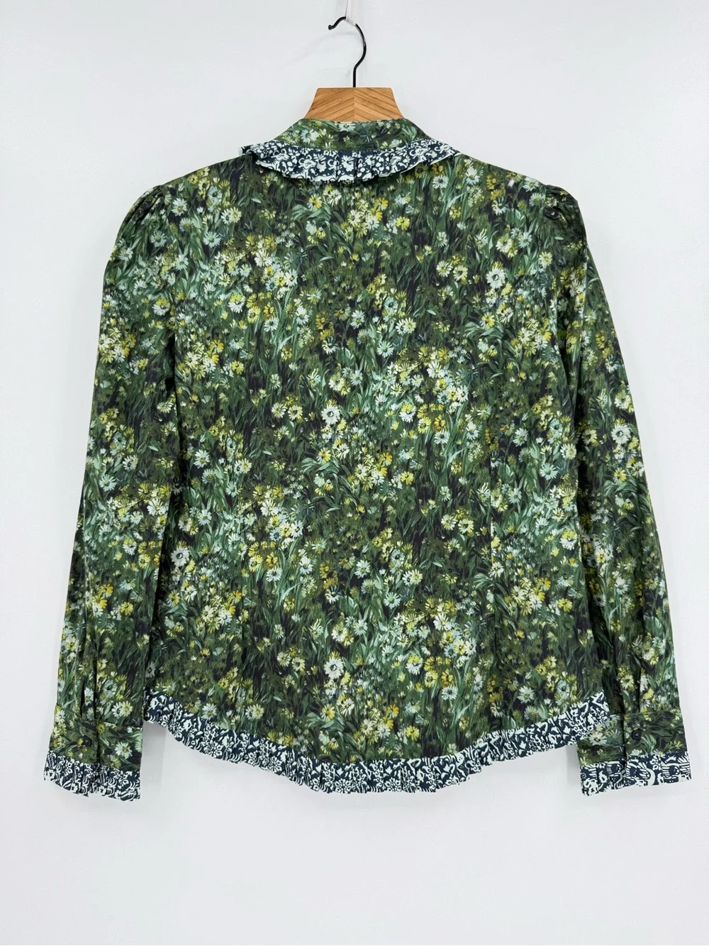 Batsheva x Laura Ashley Cambrie Blouse Button Up in Sherwood Forest Size 6 - Picture 9 of 12